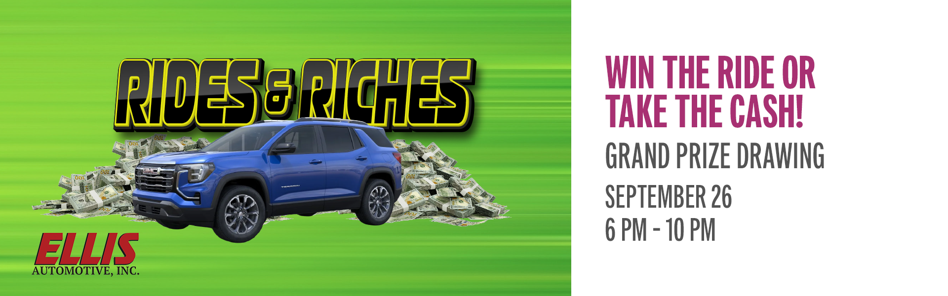 Win the Ride or Take the cash!
