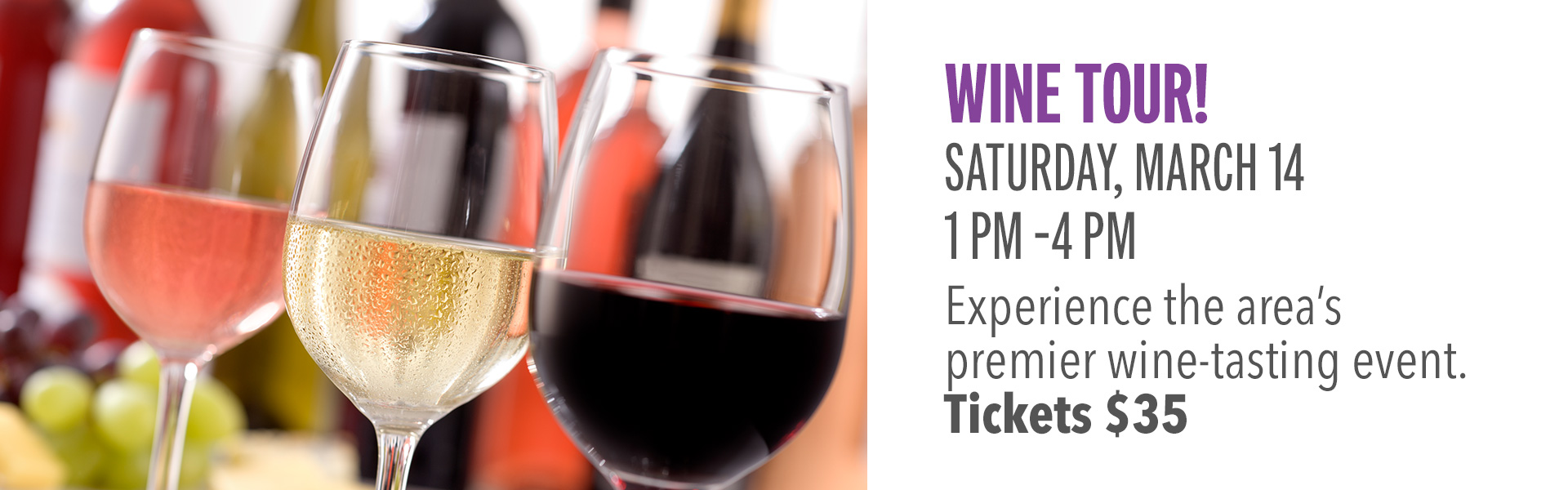 Experience the area's premier wine tasting event. Sample exceptional wines from the top wineries while enjoying a selection of delicious hors d'oeuvres. Each guest will also receive a $5 Slot Play coupon at admission.