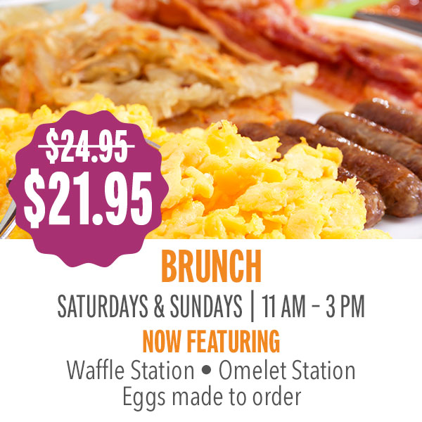Native Harvest Buffet Brunch now featuring waffle station, omelet station, and eggs made to order.