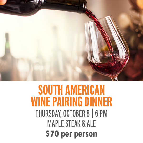 Join us for a 6-course culinary journey featuring South American flavors paired with exceptional wines and spritzes.