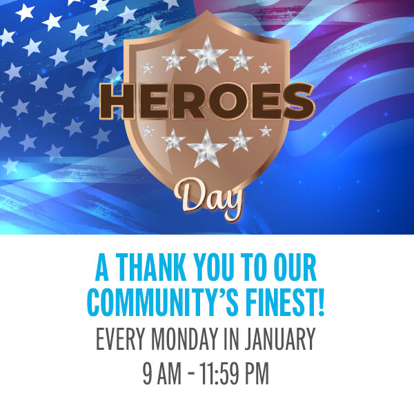 WE ARE SALUTING THOSE WHO SERVE  Earn 10 points and receive $10 slot play + $10 dining credit! Visit the Winner's Club with valid ID to redeem.