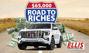 Hit the gas on your chance to win big! Earn entries to cruise your way toward a share of $65,000 in prizes. Then join us for the grand prize drawings, where you could drive off in a brand-new 2026 GMC Terrain Denali AWD, score slot play, or cash in on serious cash prizes up to $5,000.