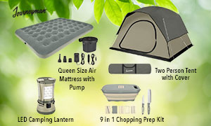 Earn 75 points on Sundays or Wednesdays and receive a piece of the Camping Essentials Set! Visit the promotions booth beginning at 12 pm to redeem.
