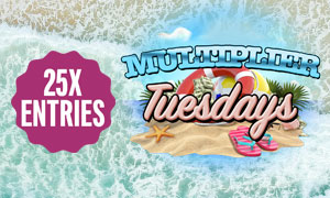 Want to increase your chances of winning the Beach Bash for Cash Giveaway? Every Tuesday in June from 1-28, receive 25x the entries! Enter now and increase your odds of winning a share of $25,000!