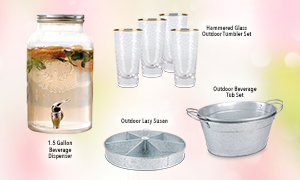 Earn & Get a Piece of the  Garden Party Necessities Set! Earn 75 Points on Sundays & Wednesdays and receive a piece of the  Garden Party Necessities Set! Visit the promotions booth beginning at 12 pm to redeem.